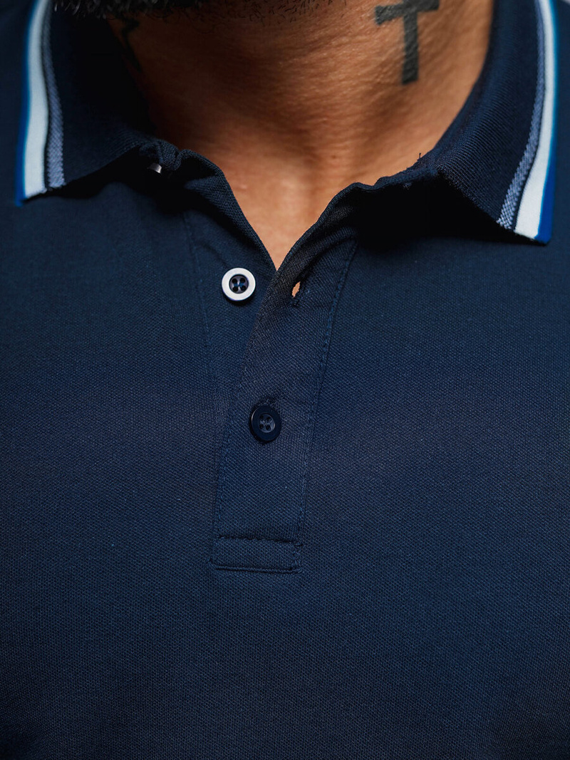 Polo de hombre azul marino OZONEE O/DA719