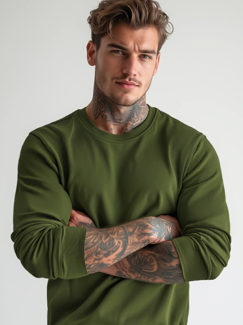 Sudadera de hombre caqui OZONEE JS/2001-10Z