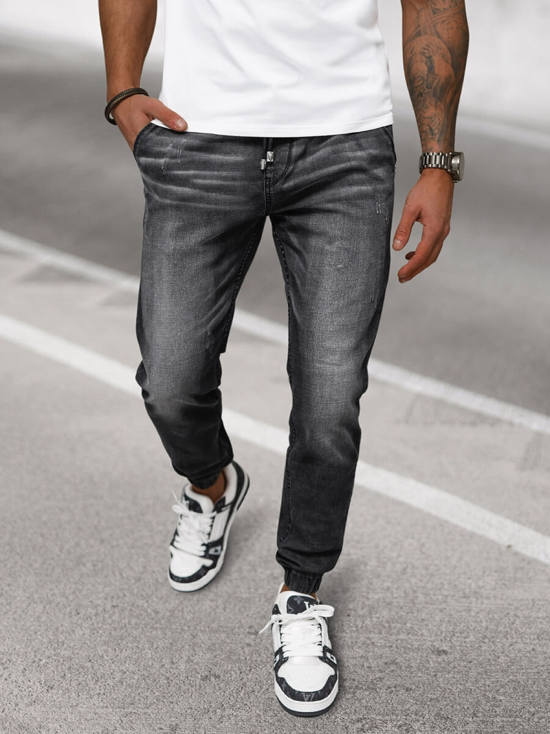 Vaqueros jogger de hombre negras OZONEE NB/MP0135N