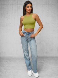 Camiseta sin mangas para mujer oliva OZONEE O/ZL-032