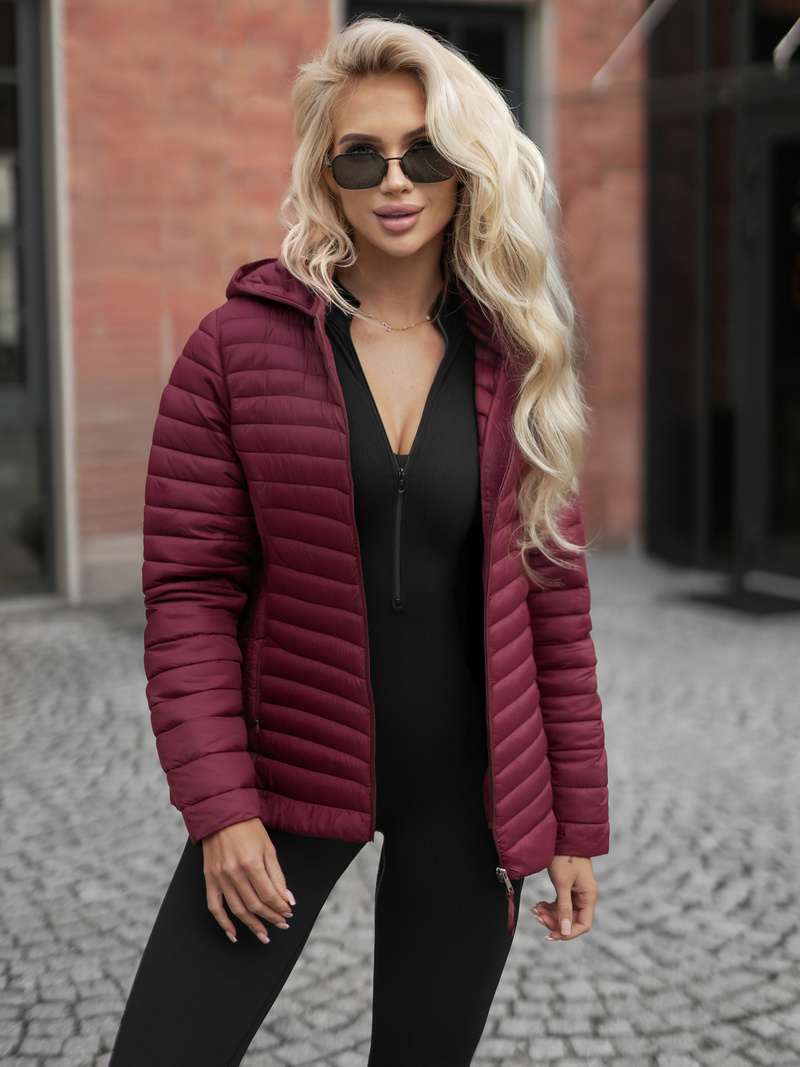Chaqueta de mujer burdeos OZONEE JS/11Z8228Z