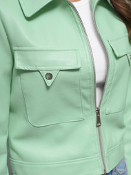 Chaqueta de cuero para mujer menta OZONEE O/G117