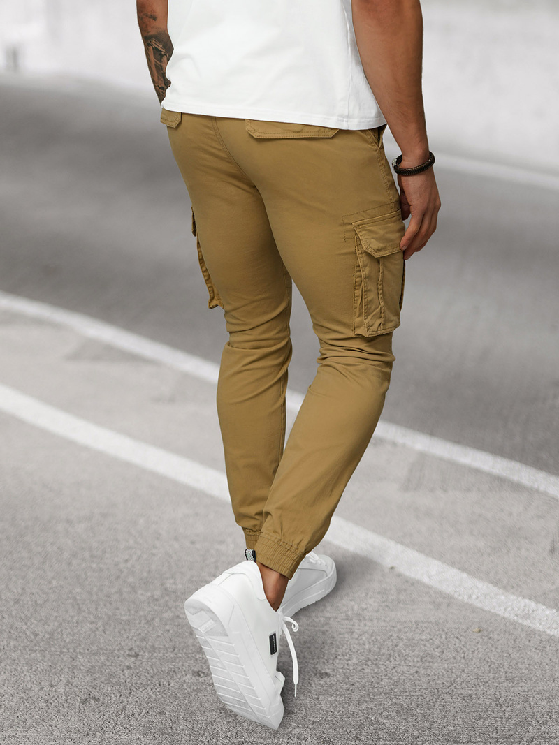 Pantalón chino jogger de hombre beige OZONEE NB/MP0202KZ