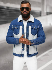 Chaqueta vaquera de hombre sherpa azul OZONEE NB/MJ533BZ