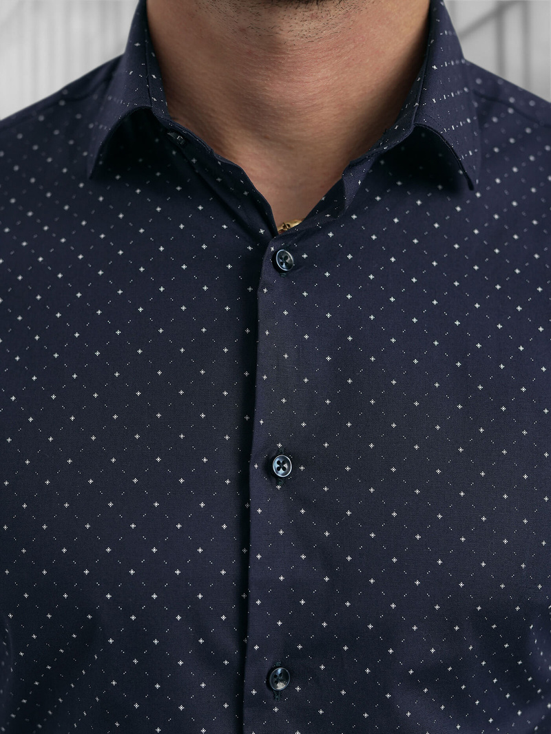 Camisa de hombre azul marino OZONEE V/V183Z