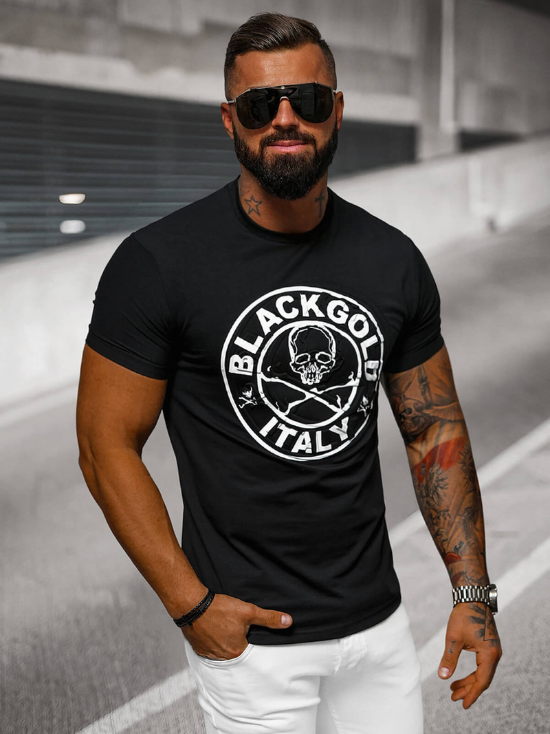 Camiseta de hombre negras OZONEE NB/MT3074