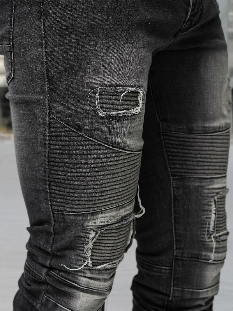 Vaqueros de hombre negras OZONEE NB/MP0142NZ