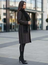 Abrigo de mujer negras OZONEE JS/53M5200/1Z