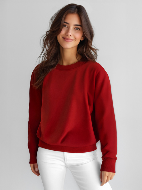 Sudadera de mujer rojo oscuro OZONEE JS/W01Z
