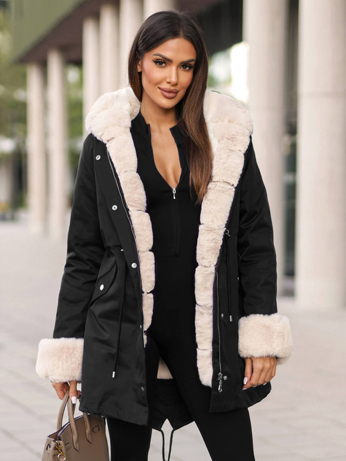 Chaqueta de mujer en negra OZONEE JS/M763/392Z