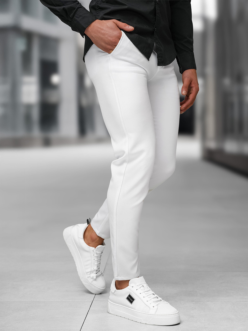 Pantalón chino de hombre blanco OZONEE DJ/5526Z