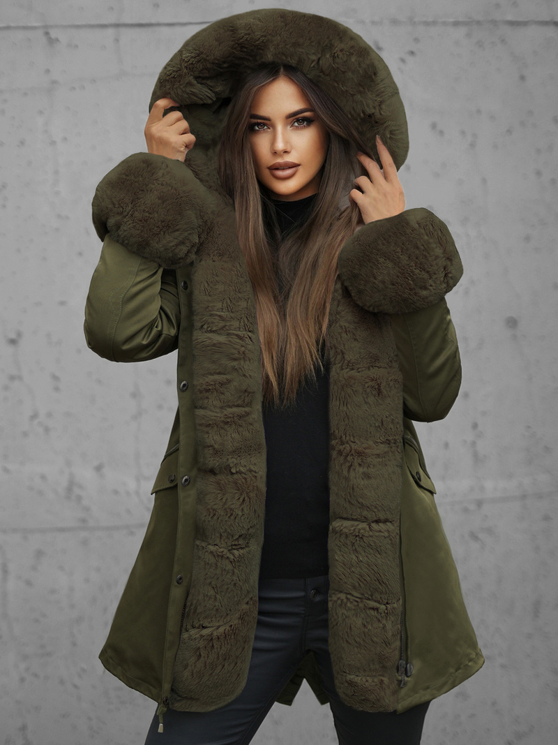 Chaqueta de mujer en verde OZONEE JS/16M9062/136