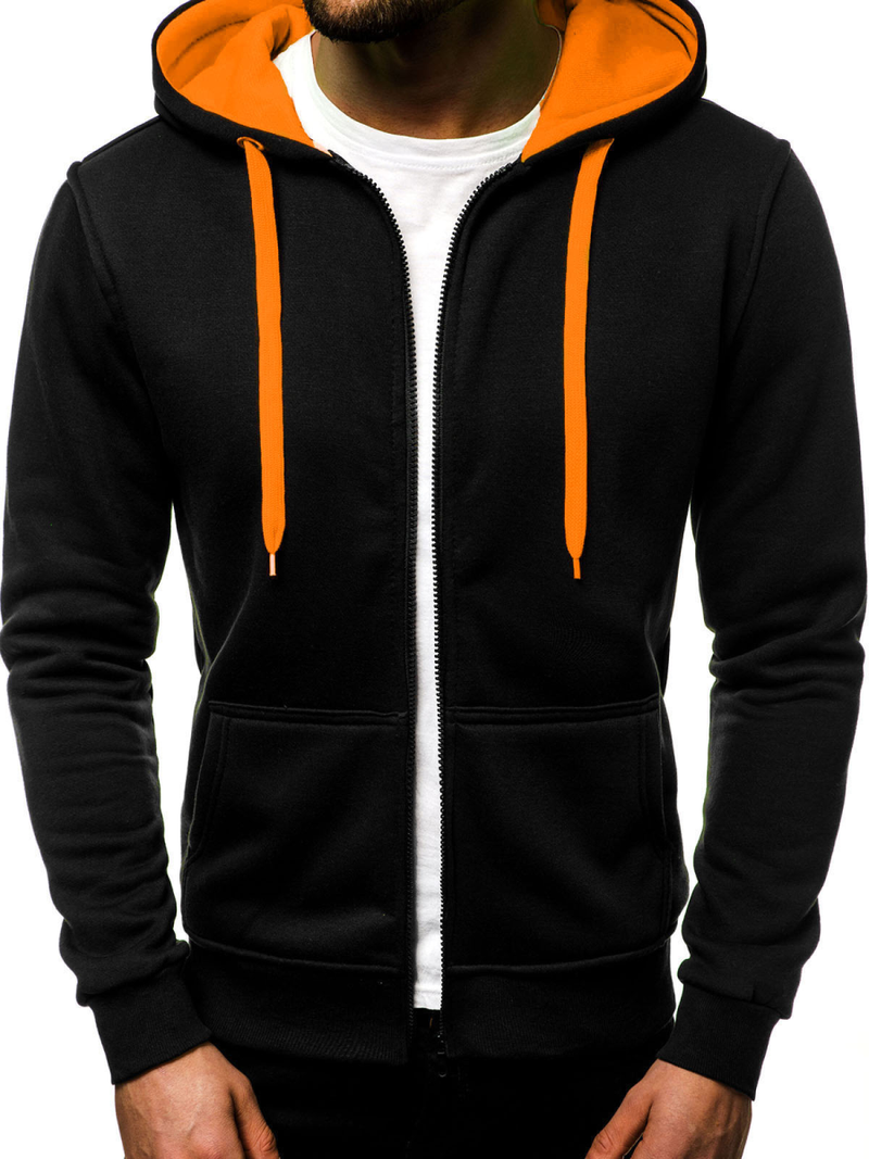 Sudadera de hombre negra-naranja OZONEE JS/2013