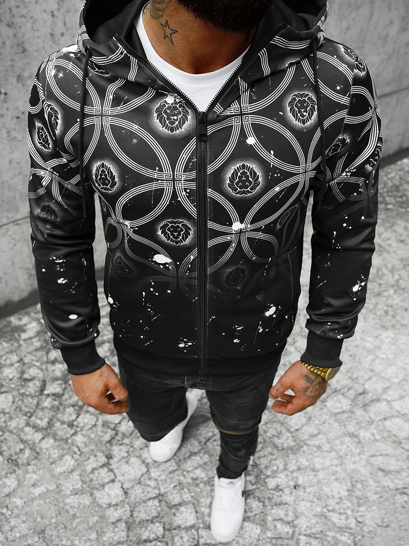 Sudadera de hombre negra OZONEE JS/B8122