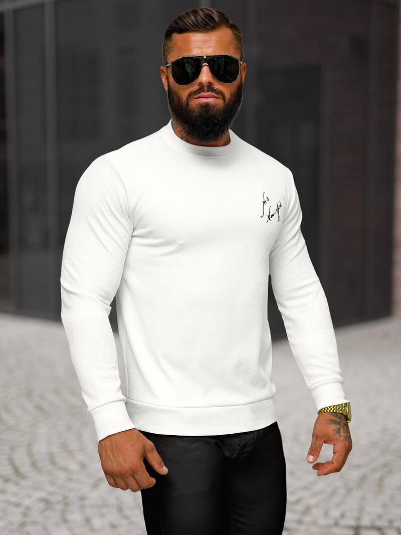 Sudadera de hombre blanca OZONEE O/P2031