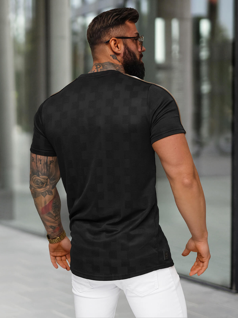 Camiseta de hombre negra OZONEE O/QS11621