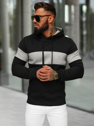Sudadera de hombre negra OZONEE JS/8B1316/3