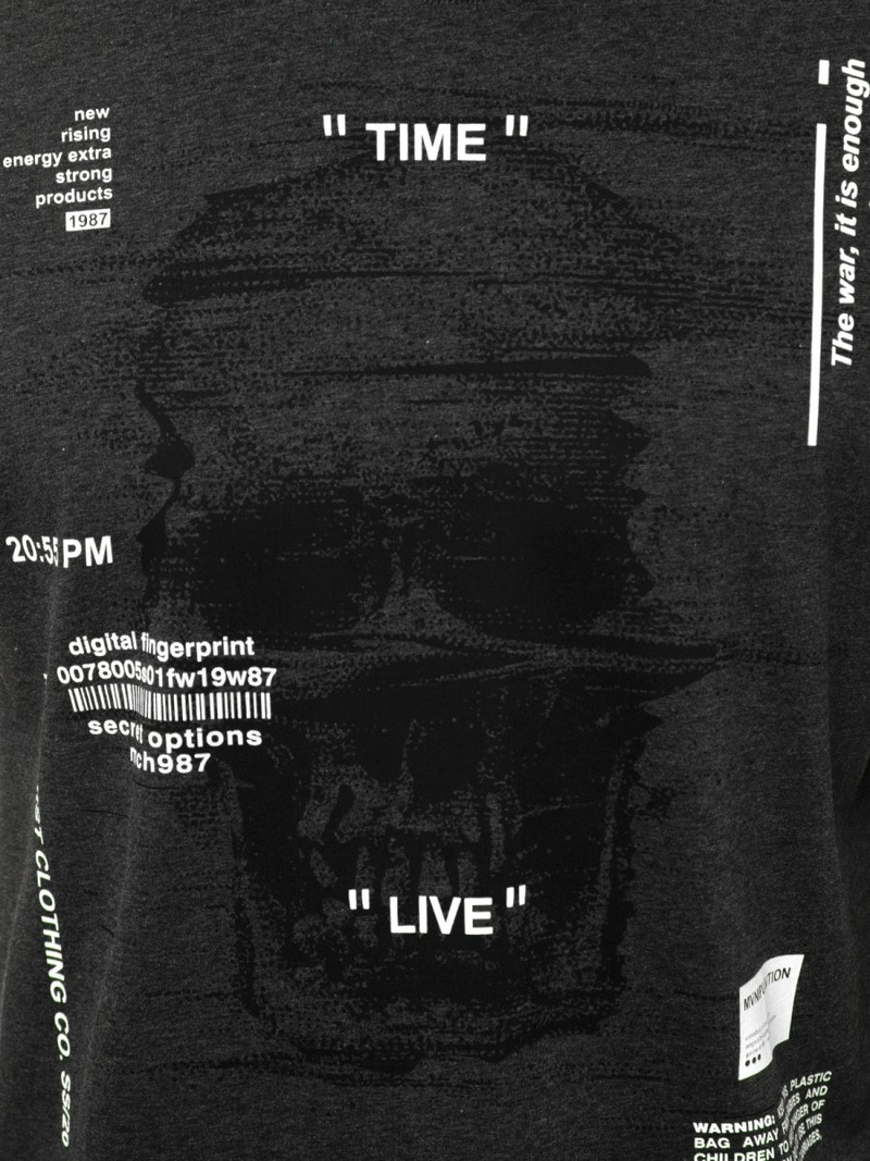 Camiseta sin mangas de hombre grafita-blanca OZONEE MACH/M1212