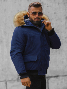 Chaqueta de hombre azul marino OZONEE JS/M2019/215
