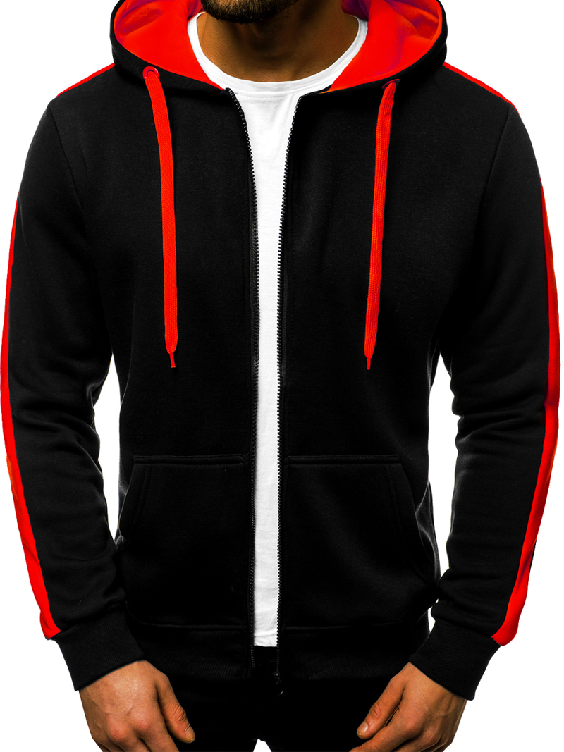 Sudadera de hombre negro-roja OZONEE JS/2015