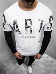 Camiseta de manga larga de hombre blanco OZONEE O/1292Z 