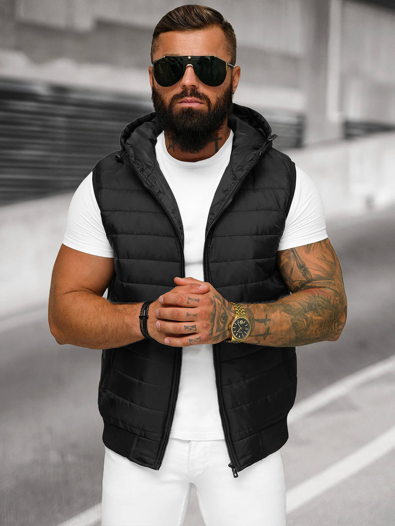 Chaleco de hombre negra OZONEE JS/MY88Z