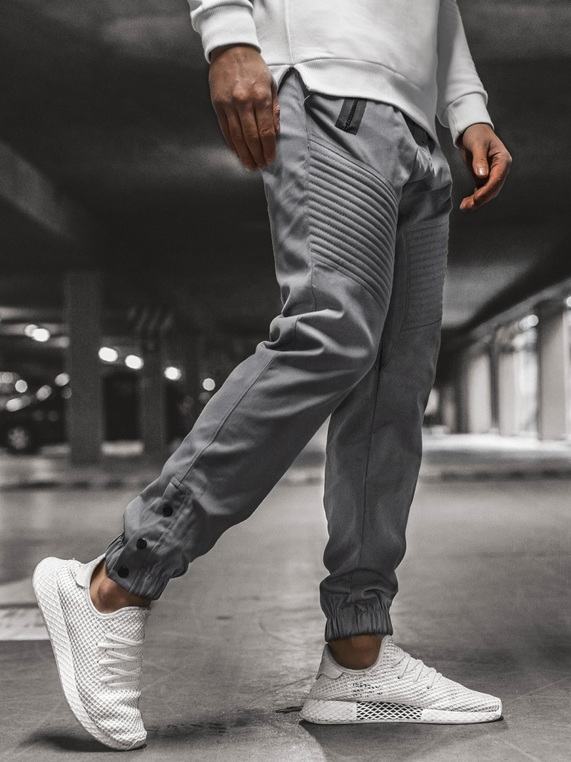 Pantalón chino jogger de hombre gris OZONEE A/0952