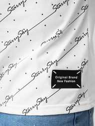 Camiseta de hombre blanco OZONEE O/QQ1323