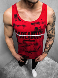 Camiseta sin mangas de hombre roja OZONEE JS/SS11053Z