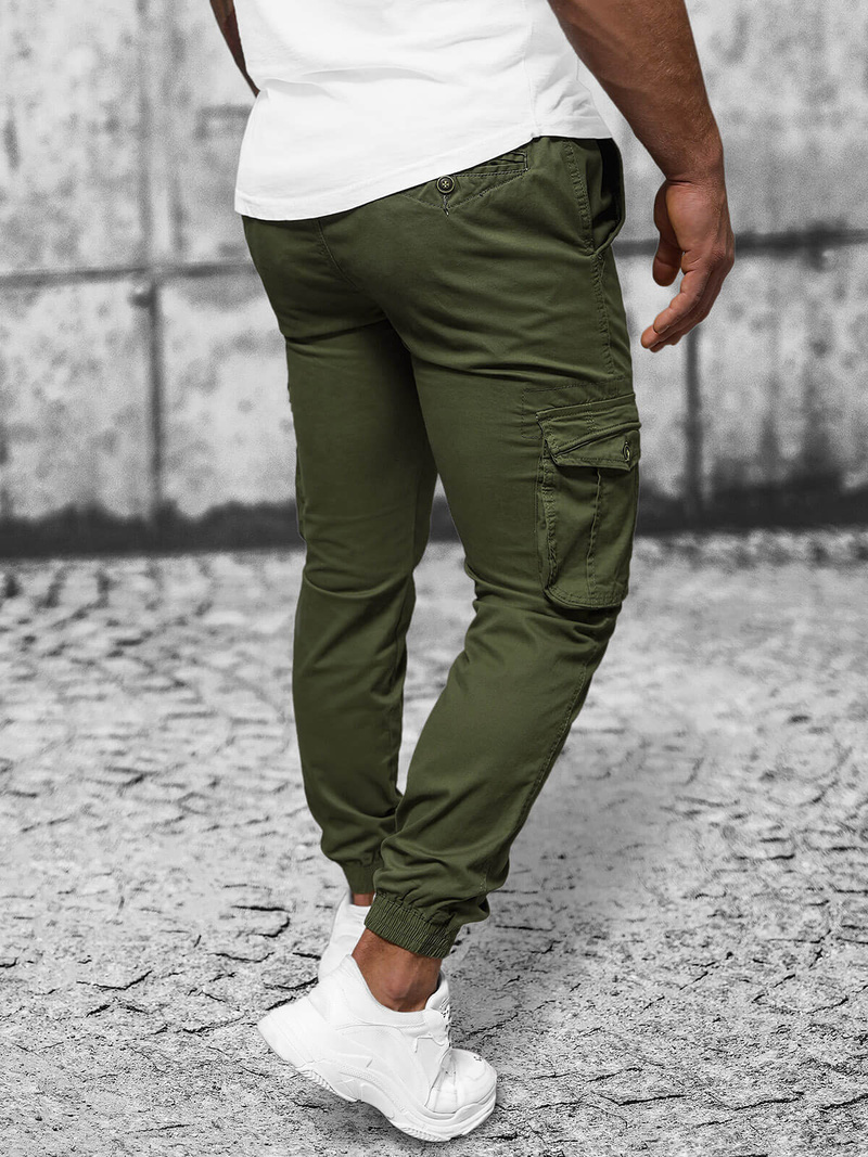 Pantalón chino jogger de hombre verde OZONEE NB/MP0201MV
