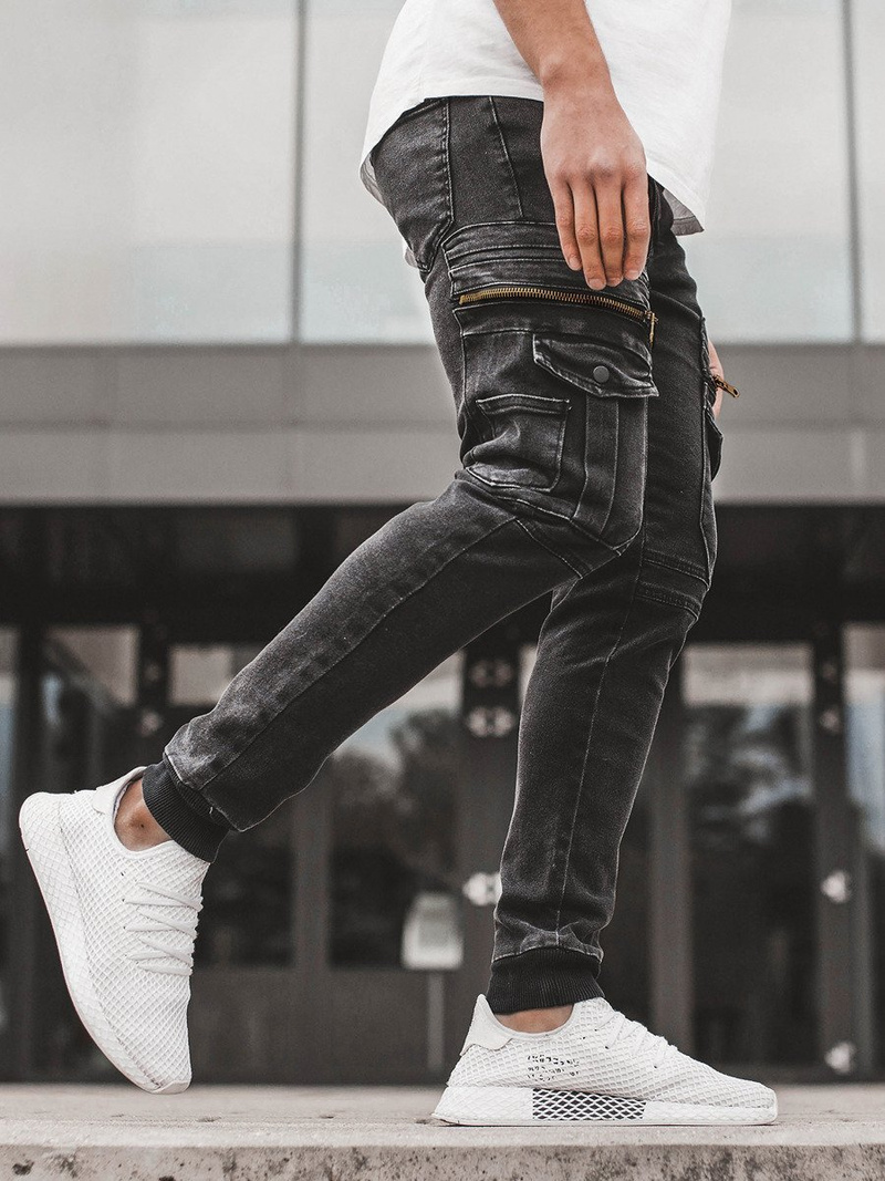 Vaqueros jogger de hombre negras OZONEE G/1081