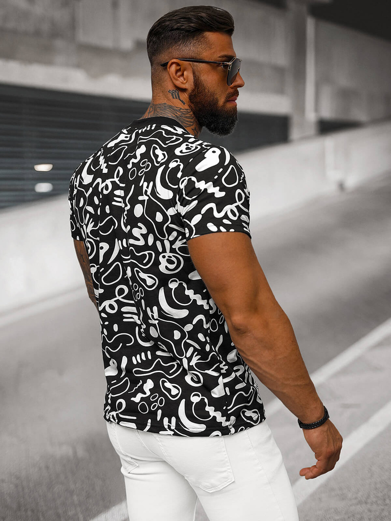 Camiseta de hombre negra OZONEE JS/8T1205/3