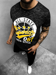 Camiseta de hombre negra OZONEE JS/KS2043Z