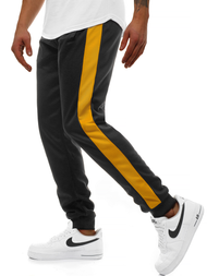 Pantalón de chándal de hombre negro amarillo OZONEE JS/JZ11003