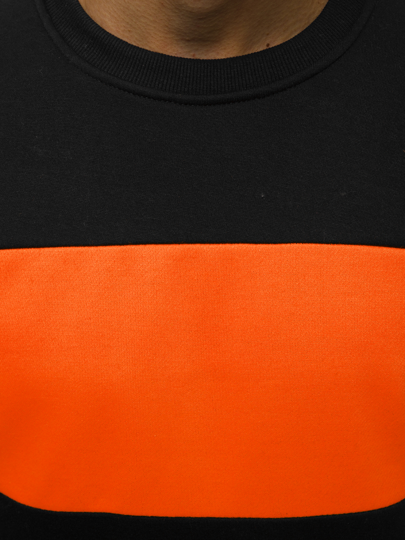 Sudadera de hombre negro-naranja OZONEE JS/2010Z