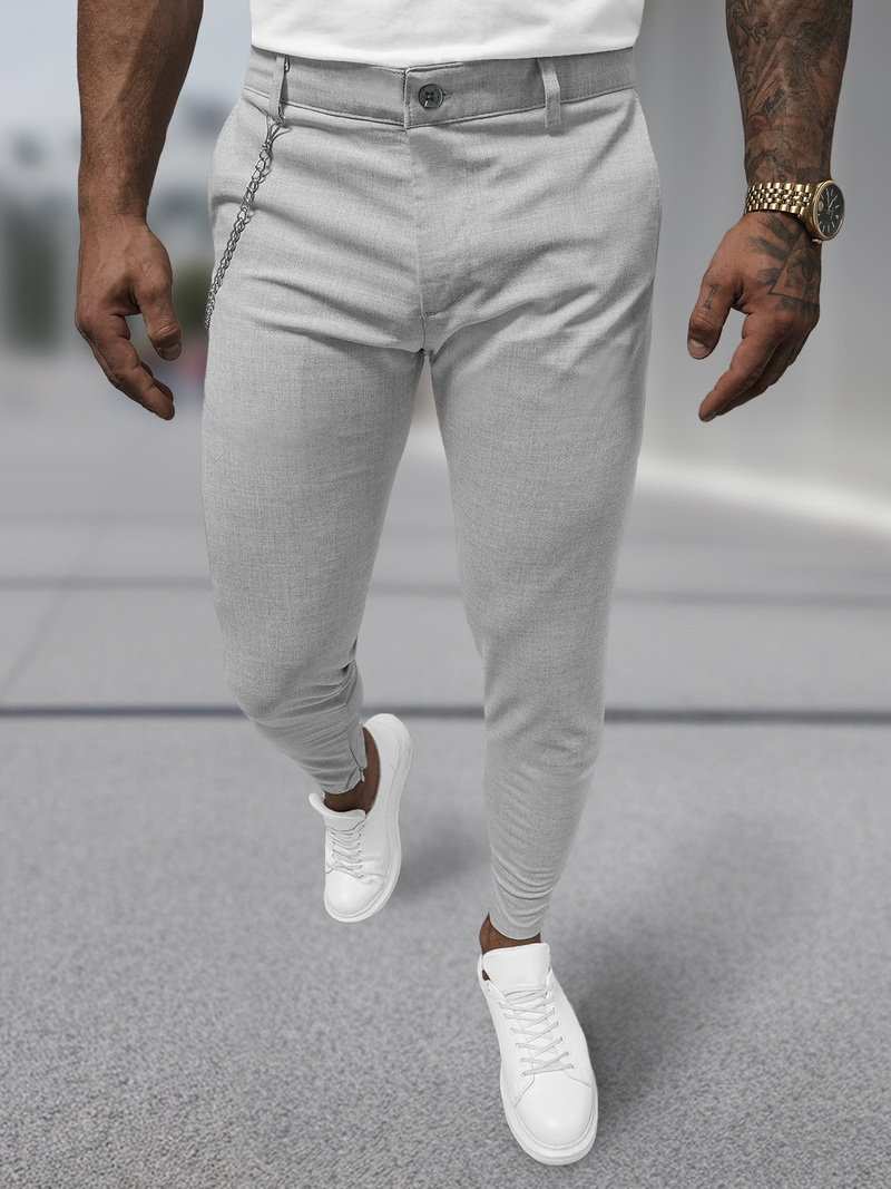 Pantalón chino de hombre gris OZONEE DJ/3300