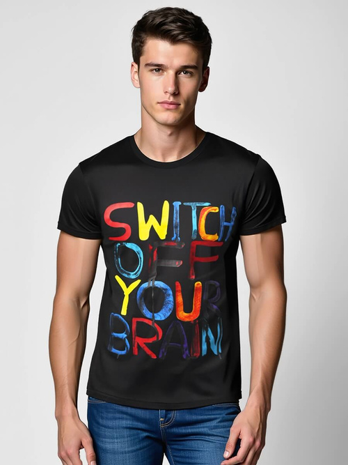 Camiseta de hombre negra OZONEE O/T125/3Z