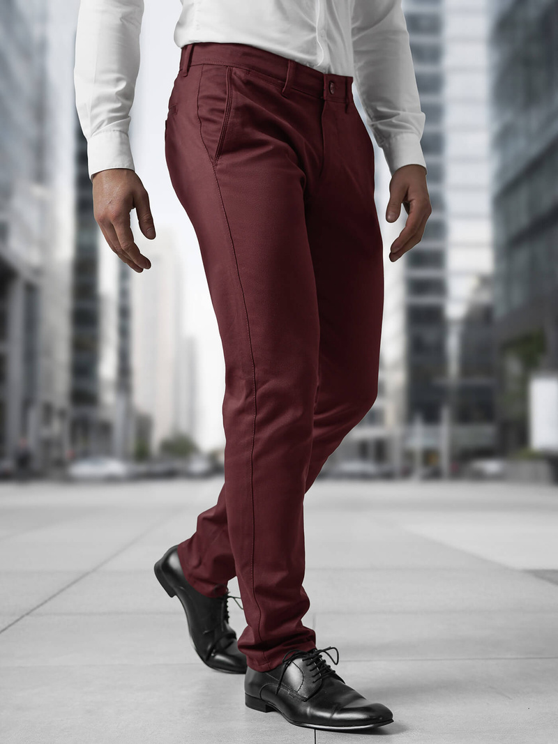 Pantalón chino de hombre burdeos OZONEE V/5100