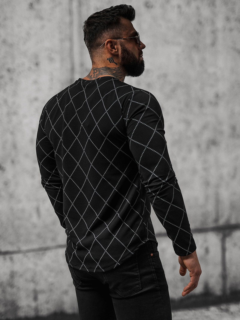 Sudadera de hombre negra OZONEE O/5919BZ