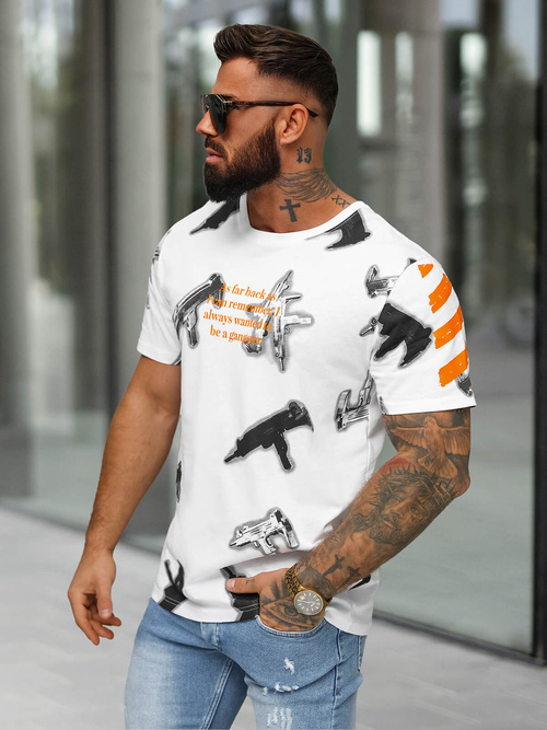 Camiseta de hombre blanco OZONEE O/MPO3471
