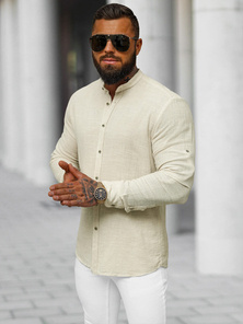 Camisa de hombre beige OZONEE O/V117