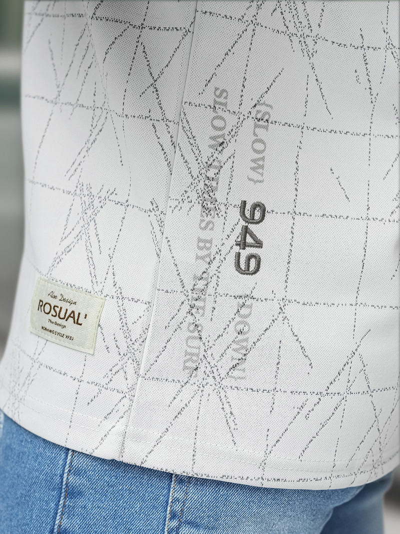 Camiseta de hombre blanco OZONEE O/QQ1530