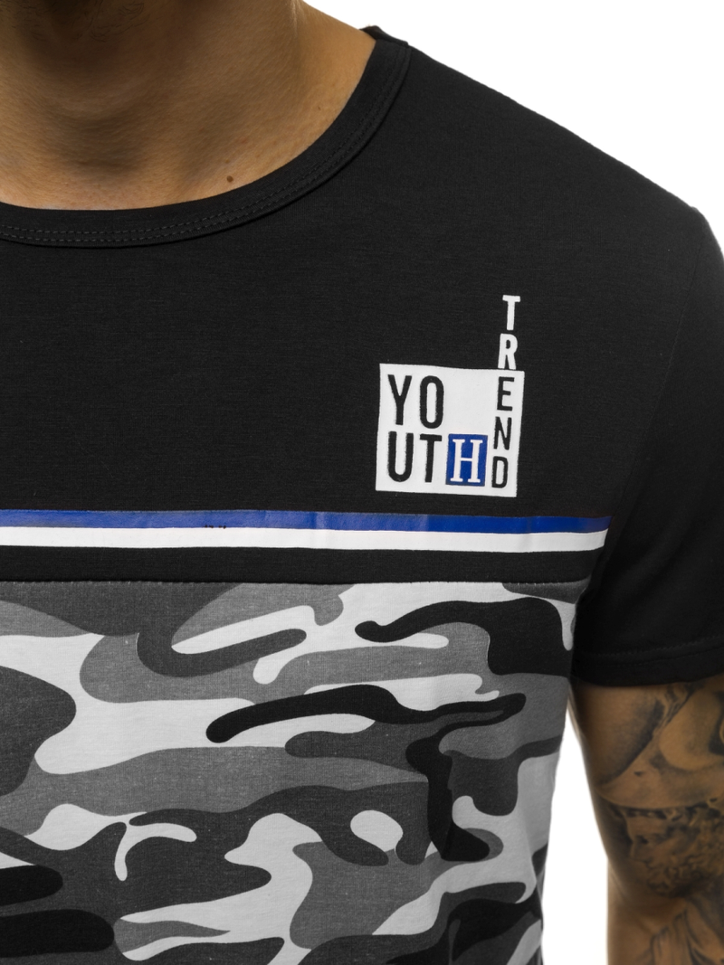 Camiseta de hombre negro OZONEE JS/SS10979