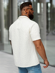 Camisa de hombre con manga corta crudo OZONEE O/B2256