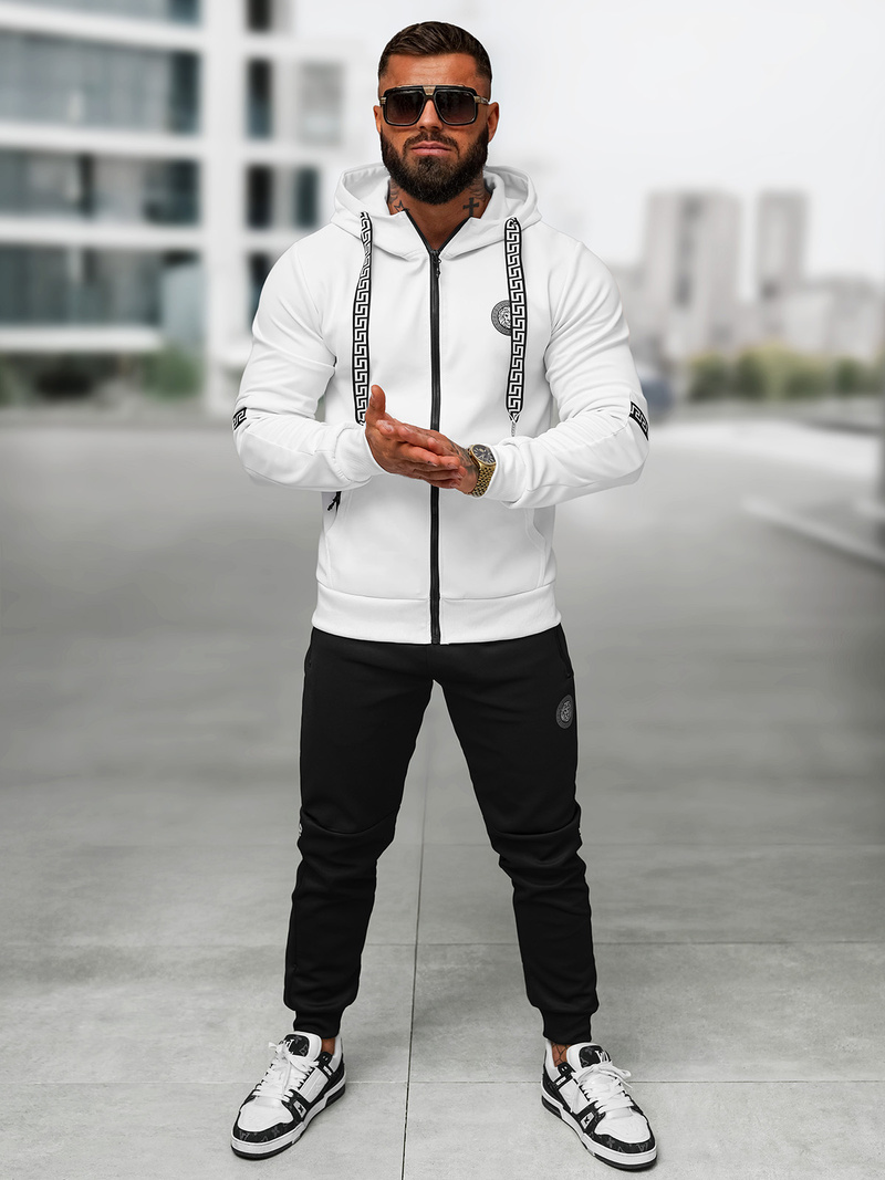 Chándal de hombre blanco-negro OZONEE O/LN11887