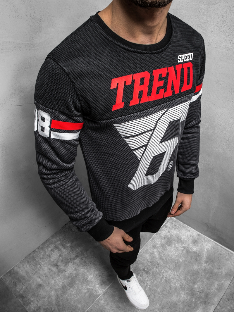 Sudadera de hombre grafito OZONEE JS/DD752Z