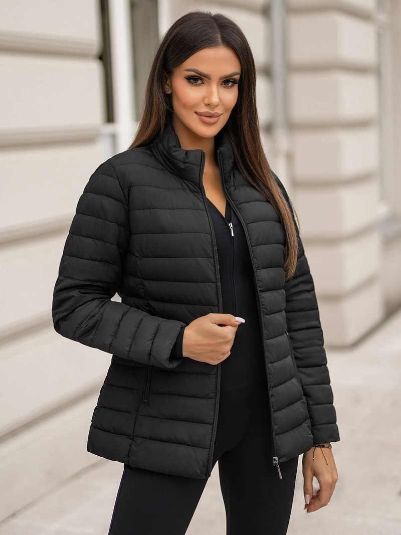 Chaqueta de mujer negra OZONEE JS/16M9109/392Z