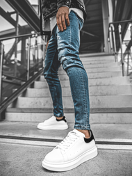 Sneakers de hombre blanco-negras OZONEE B/2051