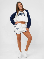 Conjunto de chándal de dos piezas blanco-azul marino OZONEE JS/M58631AB