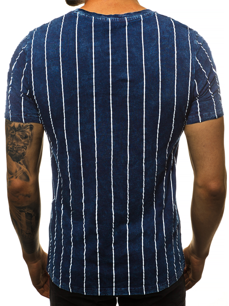 Camiseta de hombre azul marino OZONEE HFM/017